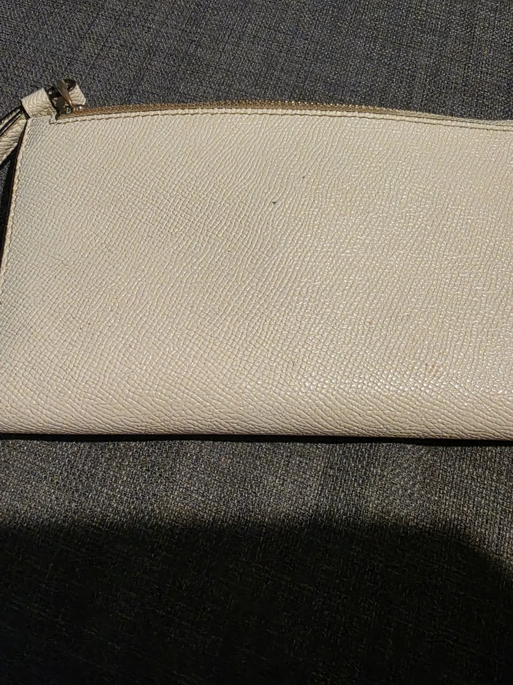 Coach Pebbled Leather Wristlet in White
